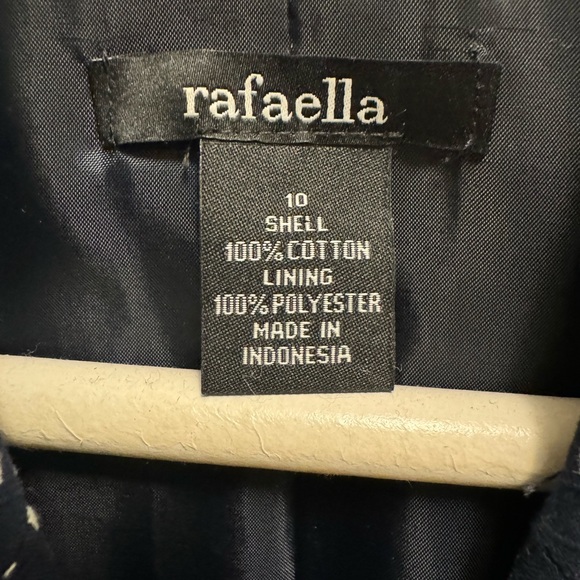 Rafaella Blue and White Polka Dot Striped Blazer Size 10 Excellent Condition - Picture 4 of 9